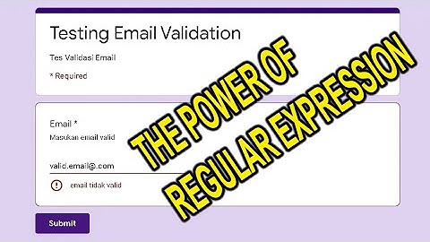 How To Validate Email In Google Form