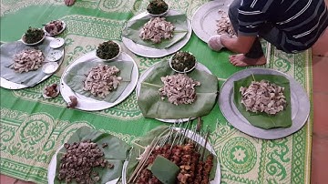 CỖ LÁ CHUỐI LỢN MƯỜNG - THỜ CÚNG TỔ TIÊN - Pork and food processing to worship ancestor