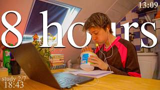 LIVE | 8-HOUR study with me in Paris PART 2📚⛈️ rain sounds & pomodoro timer 60 & 10