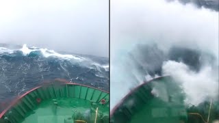 Rogue Wave Hits Fishing Trawler (North Sea) Resimi