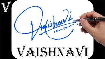 Vaishnavi name signature design - V signature style - How to signature your name