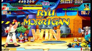 Details Marvel vs Capcom 1 ( Arcade ) - Ryu / Morrigan Playthrough ( June 18, 2017 ) Update
