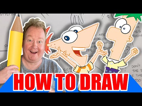 How to Draw Phineas and Ferb - step by step - easy - YouTube