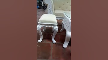 Sofa phòng khách Tân cổ điển bọc Da màu Kem