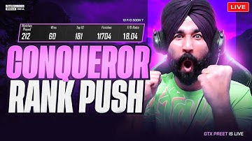 CONQUEROR in 1 DAY 😱 | RANK PUSH | BGMI LIVE | PUBG LIVE