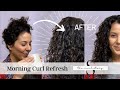 5 minutes  the morning curly hair routine to refresh curls fast
