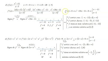 VÍDEO 26 - EJERCICIOS DE MONOTONÍA Y EXTREMOS RELATIVOS/ABSOLUTOS DE UNA FUNCIÓN