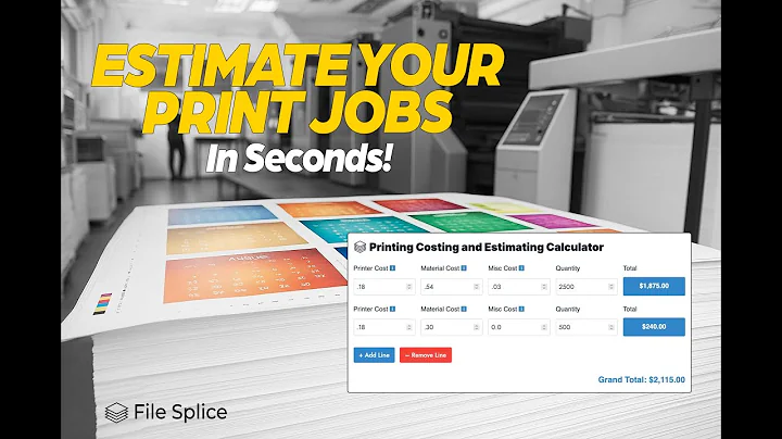 Printing Costing and Estimating Calculator