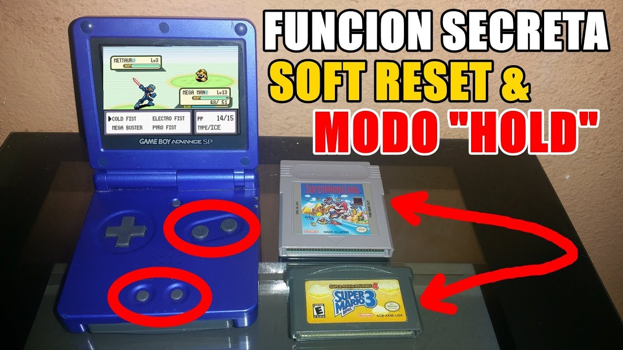 Sabias de esta Función Desconocida de Game Boy Advance SP (GB GBC GBA)? Soft Reset y Modo HOLD