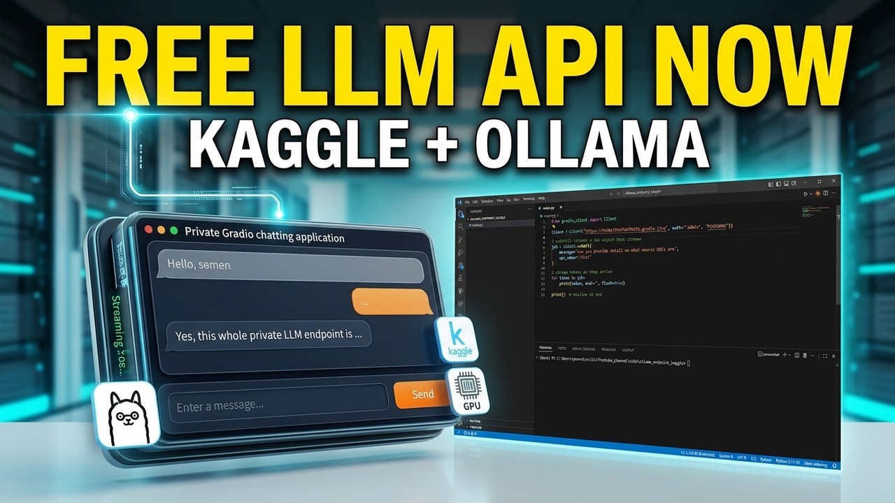 How to Get a Free LLM API Endpoint in 5 Minutes — Kaggle + Ollama + Gradio 2026