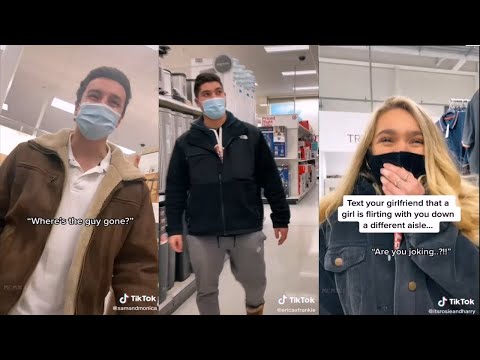 Text your boyfriend that a guy is flirting with you | TikTok Couples Prank