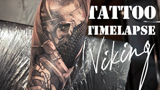 Realistic Viking - From start to finish - Tattoo Time Lapse