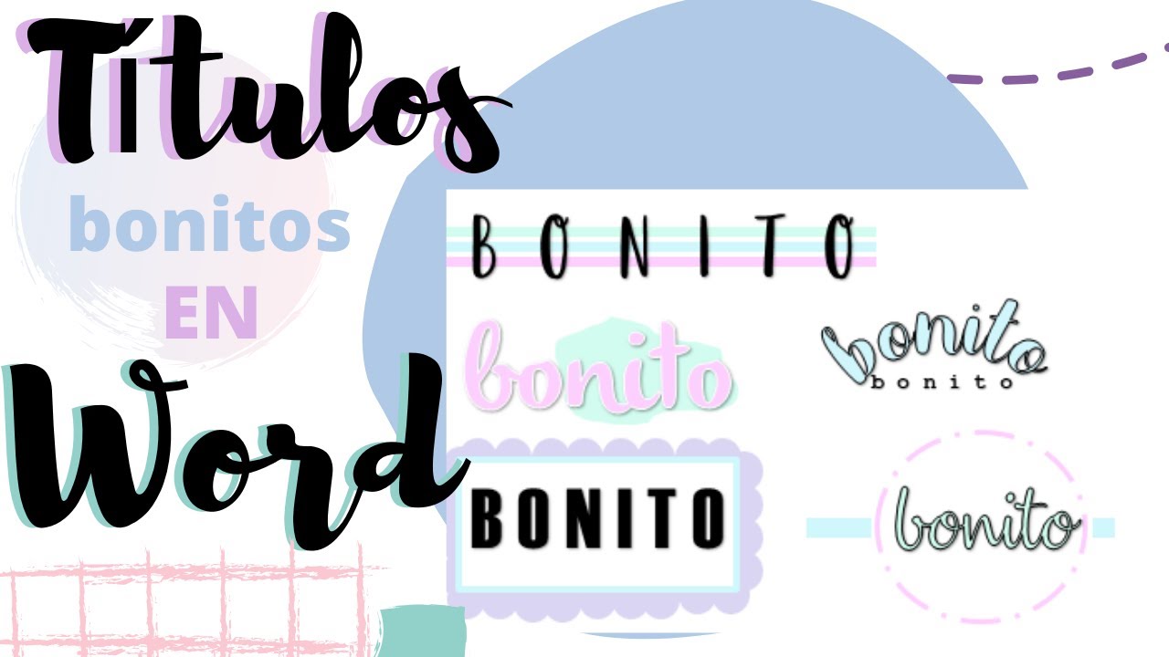 Titulos Bonitos En Word Títulos Bonitos en Word🌺💜 Fernanda - YouTube