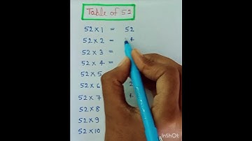 table of 52  #table #shorts #youtubeshorts