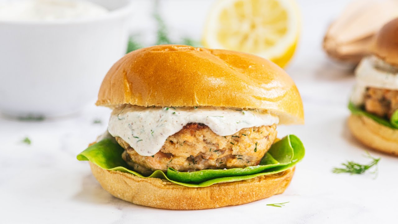 Salmon Burgers with Lemon Dill Horseradish Sauce YouTube