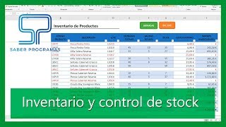 ✓ Cómo crear control de almacén, INVENTARIO de ENTRADAS, SALIDAS y STOCK en  Excel - YouTube