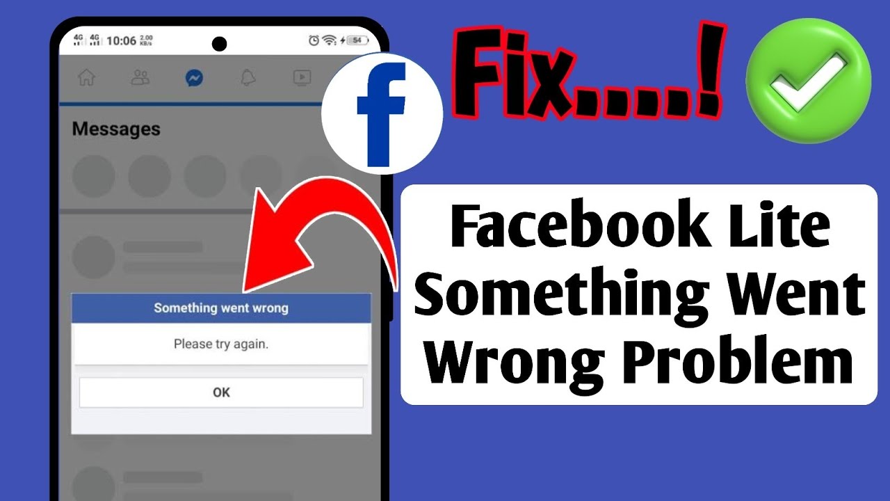 How to Fix Facebook Lite Something went wrong Problem-2024 | facebook ...