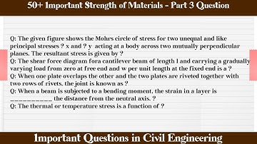 MCQ Questions Strength of Materials - Part 3 with Answers