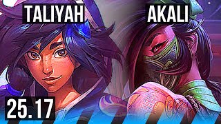 TALIYAH vs AKALI (MID) | Comeback, 44k DMG, 800+ games, Godlike | NA Master | 25.17
