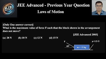 What is the maximum value of force F such that the block shown in the arrangement does not move
