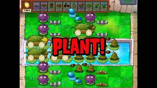 Plants vs Zombies - Survival Endless 1 - 4 Flags (Pumpkinless/Sunflowerless Setup by Samen)