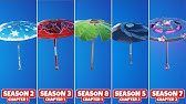 All Victory Umbrellas In Fortnite Season 0 To Chapter 2 Season 7 Youtube