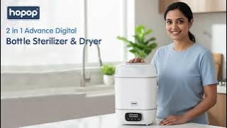 Best Baby Bottle Sterilizer & Dryer | Kills 99.9% of germs | 2-in-1 Bottle steam sterilizer - Hopop