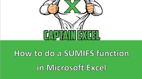 How to do a SUMIFS formula in Excel