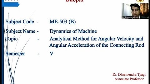Analytical Method for Angular Velocity and Angular Acceleration of the Connecting Rod