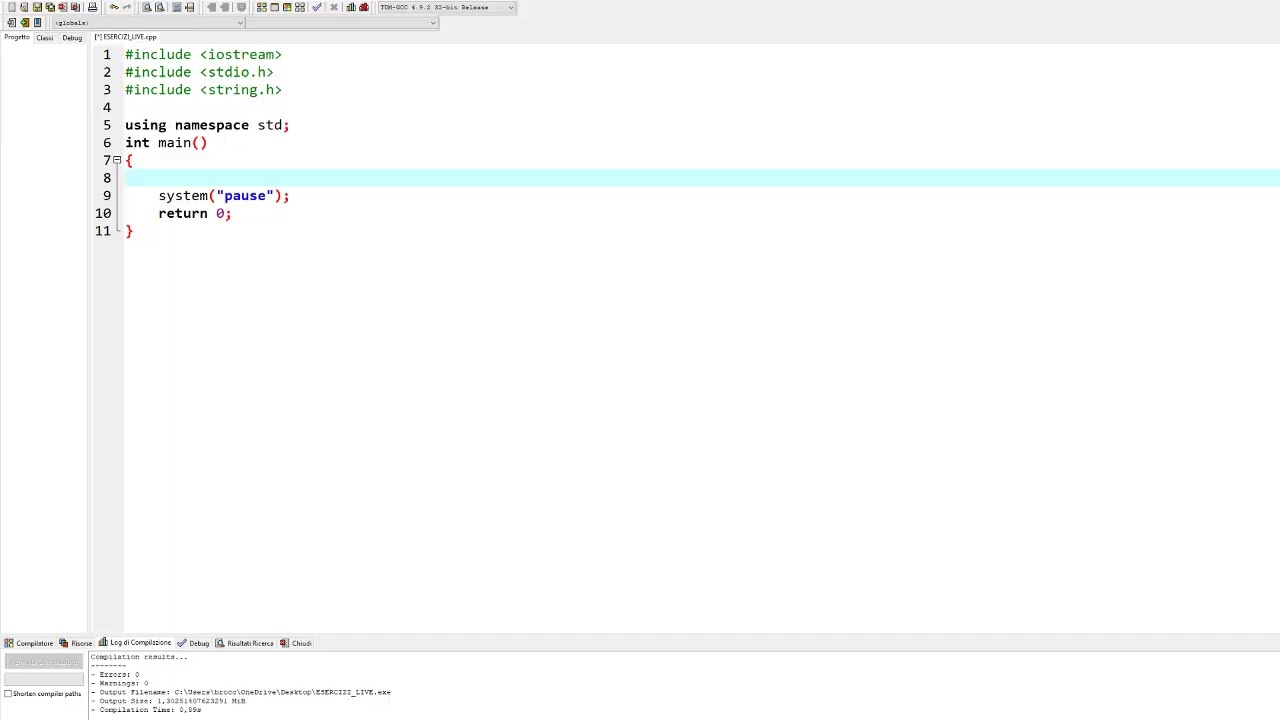 C++ Live (array e stringhe) - YouTube