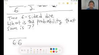 Probability Rolling two six sided dice (Example 1)