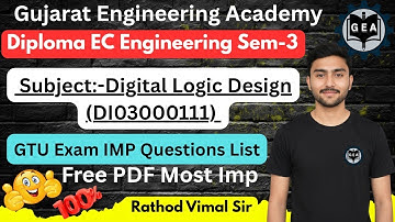 💯Digital Logic Design GTU IMP 2025🔥 | Diploma EC Sem-3 💯 | GTU IMP Questions List + Free 📘✨#gtuimp