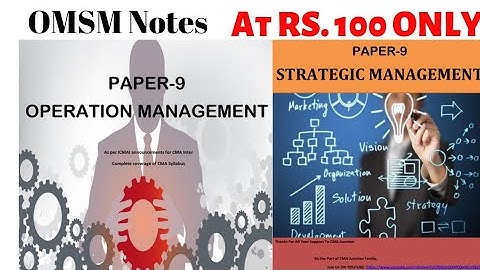 Operation Management Strategic Management Notes| available at Just Rs. 100