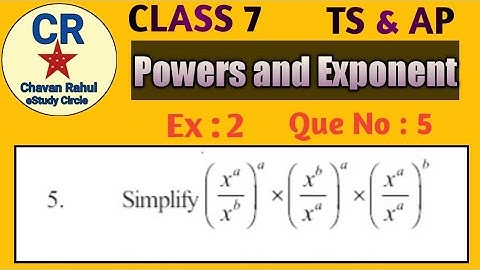 Q : 5 Ex :11.2 Chapter- 11 Maths [Powers and Exponents] ||Class 7|| TS & AP Syllabus & NCERT