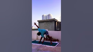 Revolved triangle pose  #yoga #trianglepose #trikonasana #revolvedtrianglepose