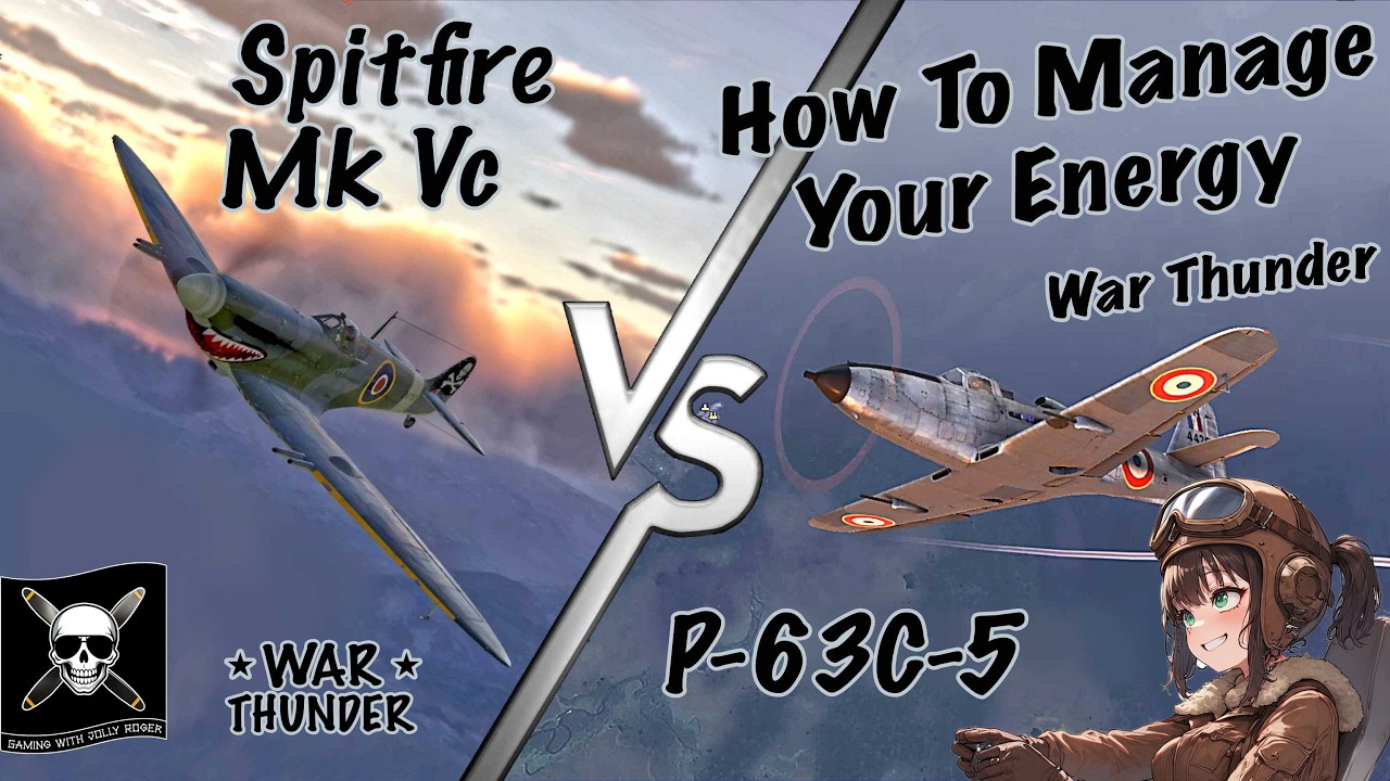 War Thunder: Spitfire vs P-63 | How to Energy Fighting in Realistic Air ...