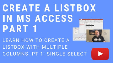 How to Make a Listbox in MS Access Part 1: Single-selection
