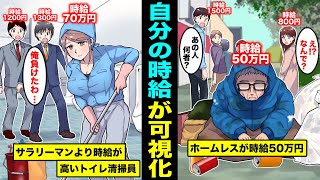 【漫画】時給が可視化されたらどうなるのか？自分の時給が一瞬でわかる世界とは？