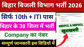 बिहार बिजली विभाग भर्ती 2026|| Bihar Bijli Vibhag Vacancy 2026||Sbpdcl/Nbpdcl All District Job Bihar
