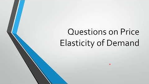 Questions on Price Elasticity of Demand - Important Questions - Micro Economics