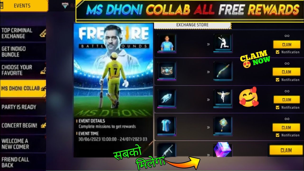 Ms Dhoni Event In Free Fire 🤩 Thala Event All  Impossible 🎯 + 24kGoldn - Mood ❤️ (FreeFireighlights)