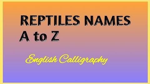 REPTILES NAMES in Alphabetical order... Cursive handwriting practice for beginners...