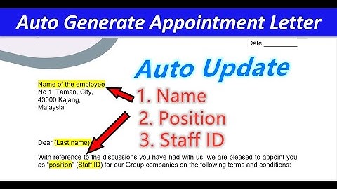 How to Auto Generate Appointment Letter in Microsoft Word