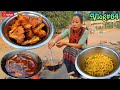 Sunday special lunch recipes  village cooking and eating  daily village cooking life in india