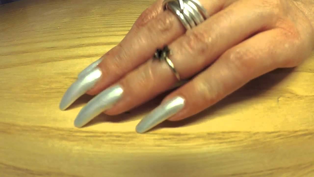 Naila Nails tapping her amazing long painted nails (video 12) YouTube