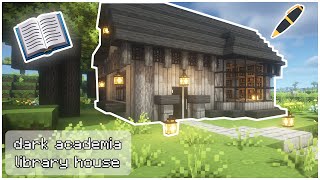 Dark Academia Aesthetic Library House  [Minecraft Build Tutorial]