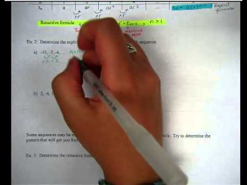 Lesson 7.4 part 2- Changing from explicit to recursive formula (and vice versa