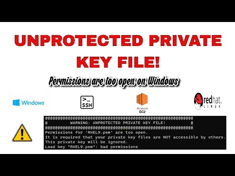 UNPROTECTED PRIVATE KEY FILE! permissions are too open on Windows