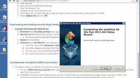 3D Studio Max uPy plugins autoPack and ePMV: run the uPy "one-step" installer