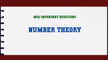 Number Theory MCQ Questions
